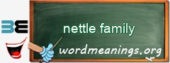 WordMeaning blackboard for nettle family